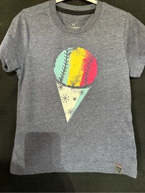 DSG Heather Blue Kids Ice Cream Cone Tee with Aqua Yellow Pink Graphic